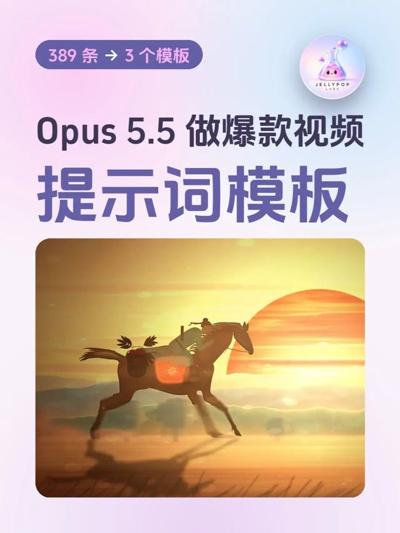 Opus5.5做视频爆款提示词：389条拆成3个模板 封面